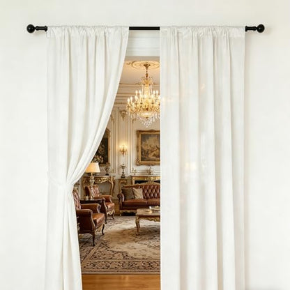 nanbowang Bleach Velvet Curtains - 42 Inches Width 96 Inches Long Soft Curtain Rod Pocket Thermal Insulated Window Treatment for Bedroom 2 Panels - color: Bleach, size: 42"W x 96"L (Pack of 2)