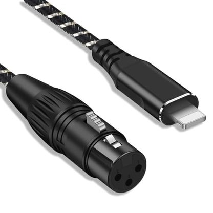 XLR to i Phone Microphone Cable,6.6FT XLR Female to Light ning Microphone Cable for Dynamic Microphones or Recording Karaoke Sing,Compatible with i-Phone 14/13/12 pro max,i-Pad 9/8/7