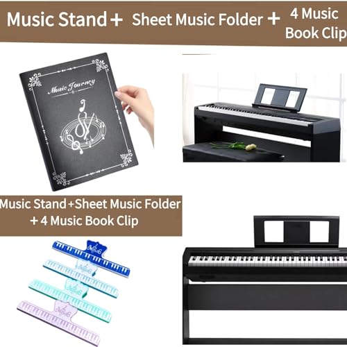 Music Stand For Sheet Music. Compatible with Yamaha PSR/YPT/KB/P/DGX Series Keyboard Music Score Stand, Keyboard Sheet Music Stand with 4 Music Book Clip 1 Sheet Music Folder | 4 Music Book Clip 1 Sheet Music Folder