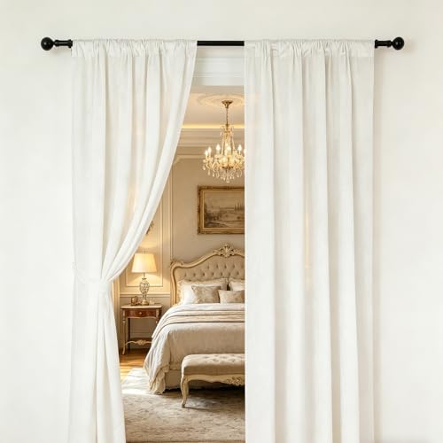 nanbowang Bleach Velvet Curtains - 42 Inches Width 96 Inches Long Soft Curtain Rod Pocket Thermal Insulated Window Treatment for Bedroom 2 Panels - color: Bleach, size: 42"W x 96"L (Pack of 2)
