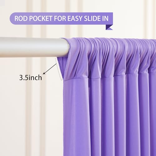Lavender Backdrop Curtain 2 Panels-Wrinkle-Free Champagne Curtains Polyester Photography Drapes for Baby Shower Birthday Party Photo Background Backdrop Stand- 8 X10FT (Lavender) - color: Lavender, size: W4' x H10'(2 panels)