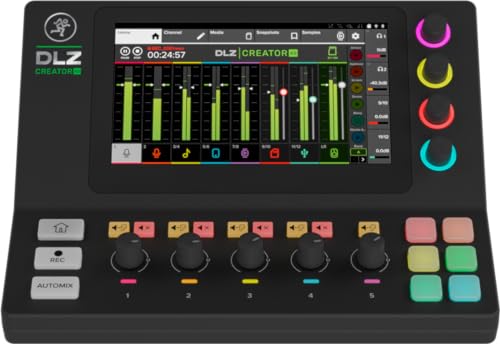 Mackie DLZ Creator XS Adaptive Digital Mixer for Podcasting, Streaming and YouTube with User Modes, Mix Agent Technology, Auto Mix, Onyx80 Mic Preamps - style: DLZ Creator XS