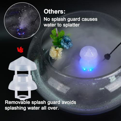 FITNATE Mist Maker, 12 LED Mister Fogger Water Fountain Pond Fog Machine Atomizer Air Humidifier, ultrasonic Mist fogger with Splash Guard, Perfect for Halloween and Other Holidays | Perfect for Halloween and Other Decorations, Easy, Simple to Use