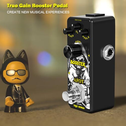 Mini Booster Guitar Effect Pedal,True Gain Booster,Micro Clean Boost Pedal for Electric Guitar Pure Clean Mini Booster Pedals Mini Size True Bypass - color: Black Booster