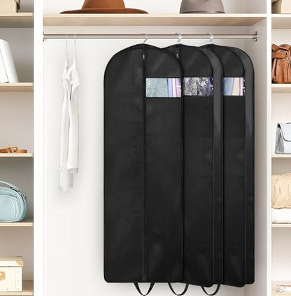KIMBORA 65" Dress Garment Bags for Hanging Clothes Travel, Gusseted Garment Bags for Closet Storage with Handles for Long Gowns, Coats（3 Packs） - size: 65"