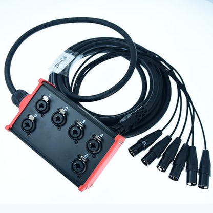 Arklove 6-Channel Low Profilemale XLR 1/4" TRS Female Send Sub Combo Splitter Snake Cable 10ft - size: 10ft