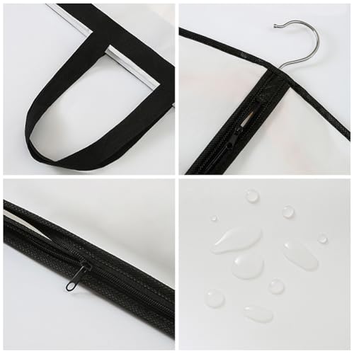 Long Dress Covers Garment Storage Bags Full Length Dress Bags Wedding Gown Storage Bag Dance Costume Carrier Dustproof Clothes Covers Bags with Zip White