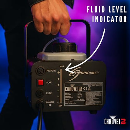 CHAUVET DJ Hurricane 1000 Compact Fog Machine with wireless Remote | Dense atmospheric haze for nightclubs, party nights, holiday displays and live events, quick heat-up, hands-free triggering - style: 1000
