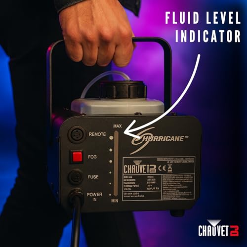 CHAUVET DJ Hurricane 1000 Compact Fog Machine with wireless Remote | Dense atmospheric haze for nightclubs, party nights, holiday displays and live events, quick heat-up, hands-free triggering - style: 1000