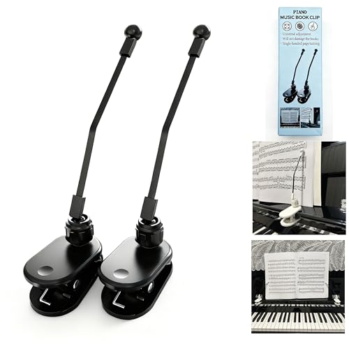 Piano Music Book Clip Universal Adjustment Sheet Music Clip Page Holder Music Score Holder For Piano WN025-Black Color - color: Black color