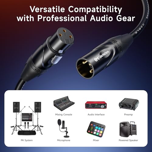 Cable Matters 2-Pack Premium XLR to XLR Cable, Microphone Cable, M-F, 10ft - size: 10 Feet