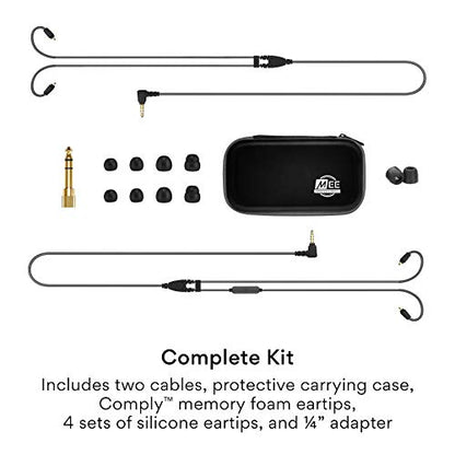 MEE audio Professional MX4 PRO Quad-Driver Hybrid Musicians In Ear Monitor Headphones with High-Resolution Reference Sound; Noise Isolating Earbuds Earphones with Detachable Cables, Black - color: Black, size: MX4 PRO