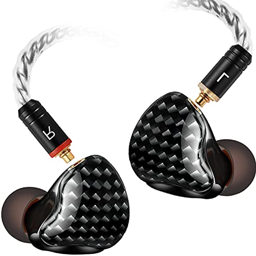 DEMAKE in Ear Monitor with Detachable 3.5mm Cable, with Mic - color: Carbon Fiber, size: With Mic