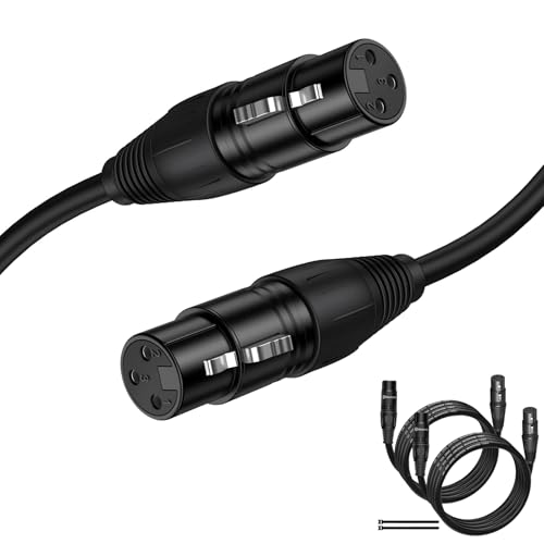 XLR Female to Female 10FT 2Pack,Microphone Wire with Balanced Shielded,3-pin XLR Adapter - color: Female To Female, size: 10Feet