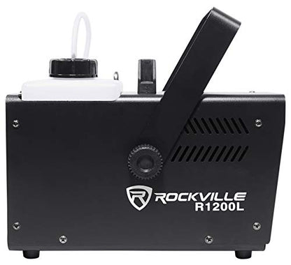 Rockville R1200L LED Fog Machine with RFJG Gallon Fog Fluid, 7-Channel DMX | 7-Channel DMX, 3-in-1 LEDs, Strobe Effect, Wired Remote, Wireless Timer Remote, 1-Gallon Fog Fluid, DJ/Stage Use, 2-Items