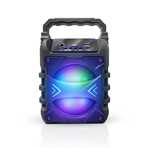Top Tech Audio Jet-4 400W Bluetooth Speaker, 4" Woofer, Louder Volume, Crystal Clear Stereo, Rich Bass, 100ft Wireless Range, Mic Input, Portable Speaker – Blue - color: Blue