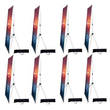 USCNC X Banner Stand Adjustable Fit Banner 23 x 63 to 32 x 78 Inch(STAND ONLY), Portable Travel Bag,Bigger,MoreAdaptableAdvertising,Stores, Tradeshow,Restaurant,Event,Birthday& Party (8 Pack) - size: 8 Pack