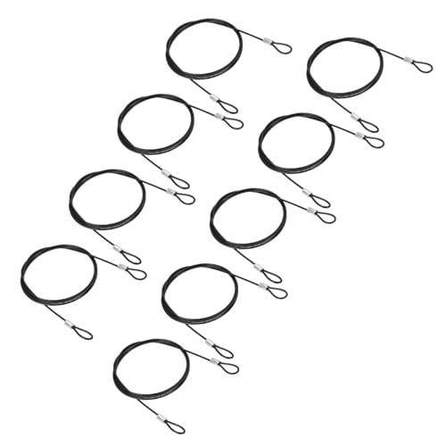 PATIKIL 3.3Ft(39.4 Inch) Safety Cable Lock, 9Pcs Stainless Steel 0.08 Inch Dia Security Wire Rope with Double Loop Double Loop for Stage Lighting Luggage Lock, Black - size: 3.3Ft(39.4 Inch)