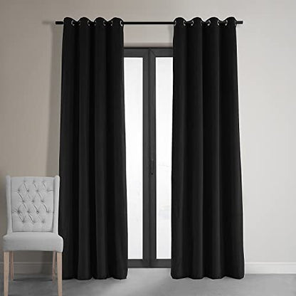 HPD Half Price Drapes Signature Grommet Blackout Velvet Curtains 96 Inches Long Heat & Full Light Blocking Blackout Curtains for Bedroom & Living Room (1 Panel), 50W x 96L, Warm Black - color: Warm Black, size: 50"W x 96"L (Pack of 1)