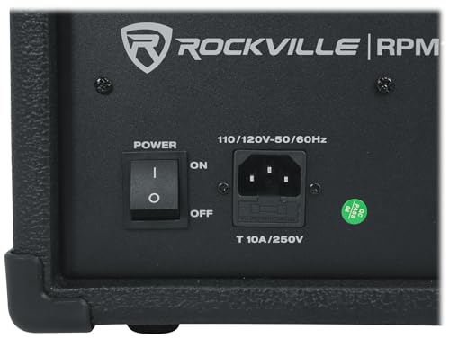 Rockville RPM109 V2 12 Channel Powered Mixer, 7 Band EQ, USB, 48V | 600W RMS at 4 Ohm, 4800W Peak, Bluetooth, USB/SD, 24 Digital Effects, 8 Mic Preamps, Dual SpeakON Output, Dual Fan Cooling