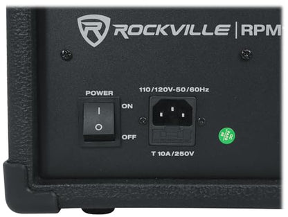 Rockville RPM109 V2 12 Channel Powered Mixer, 7 Band EQ, USB, 48V | 600W RMS at 4 Ohm, 4800W Peak, Bluetooth, USB/SD, 24 Digital Effects, 8 Mic Preamps, Dual SpeakON Output, Dual Fan Cooling
