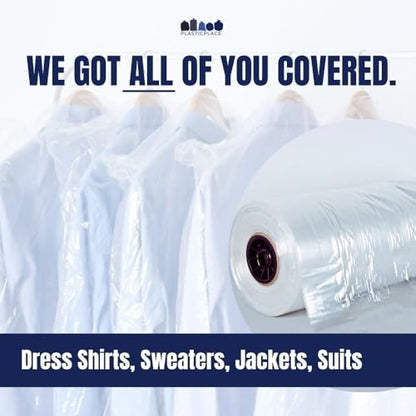 Plasticplace Clear Garment Bags, Protect Clothes from Dust, Dirt, Wrinkles, & Damage, Perfect for Dresses, Dry Cleaning, Storage, & Travel - Zippered, Made in USA 240 Count, 72" X 21" X 7" - size: 21" x 7" x 72"