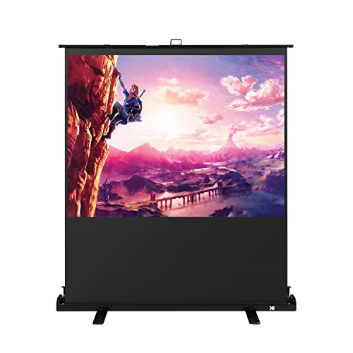Kodak Portable Projector Screen | 80” Indoor & Outdoor 16:9 Video Projection Surface & Stand with Carry Handle | 1080p, 4K/8K UHD, 3D & HDR Ready | Fast Setup for Movies, Office Presentations & More