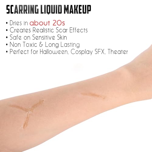 CCbeauty Rigid Collodion and Remover Kit, Professional Fake Scar FX Makeup, 15ml Scarring Liquid & 50ml Remover Combo, Special Effects SFX Makeup Kit, Scar Liquid For Halloween Costume, Stage, Theater