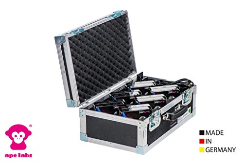 Ape Labs Maxi TourPack (6pc) - German Made, Professional Smart Uplight, 45 Watt RGBW LED Par, Battery Powered w/Wireless DMX & MusikMode, Lighting Package w/Charging Case