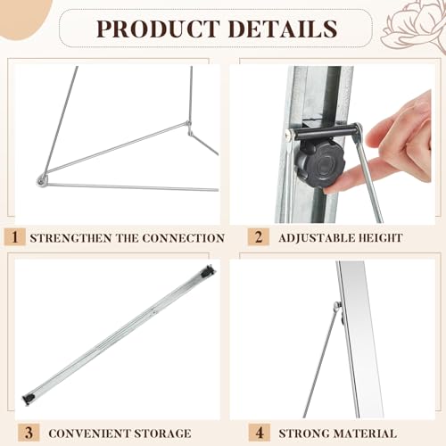 Hicarer 48'' Foam Poster Board Display Stand for Restaurant Business | Heavy Duty Floor Easel Sign Holder, Outdoor Adjustable Banner Stand, Holds Large Format Posters, Stable Tripod Structure