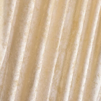 Champagne Crushed Velvet Curtains 96 inch Length- 2 Panels Velvet Living Room Neutural Window Drapes Thermal Insulated Room Darkening Drapery for Bedroom - color: Champagne, size: 52"W x 96"L (Pack of 2)