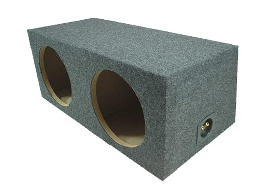 Dual 15 Inch Sealed Subwoofer Box Rear Angle Sub Enclosure 3/4" MDF ASC | Thick wood build, air-tight wedge design, fits trunks and hatchbacks, deep clean bass, built for 2-driver daily setups