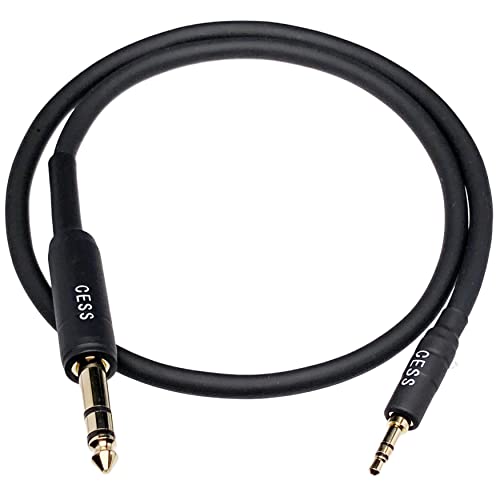CNCESS 3.5mm to 6.35mm TRS Stereo Audio Cable, 2 Feet 1/8 Inch Male to 1/4 Inch Male Headphone Amp Guitar Keyboard Mixer Cord, 1 Pack - size: 2 Feet