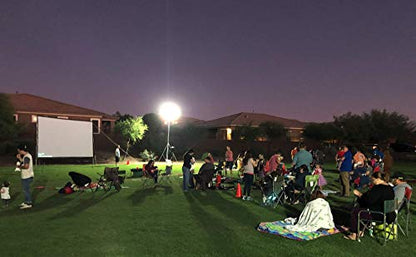 Silver Ticket Products STO Series Indoor/Outdoor 16:9 4K / 8K Ultra HD, HDR & HDTV Ready Movie Projector Screen Front Projection White w/Black Back, 175" Sliding Snap Frame with Stand STO-169175S - size: 16:9, 175" Diagonal