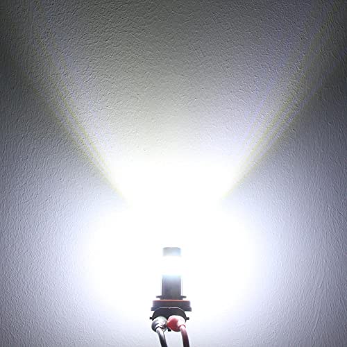 Alla Lighting 2800lm H8 H11 LED Fog Lights Bulbs, 6500K Xenon White H16 Replacement Xtreme Super Bright COB-72 SMD Cars Trucks - color: 6500K Xenon White