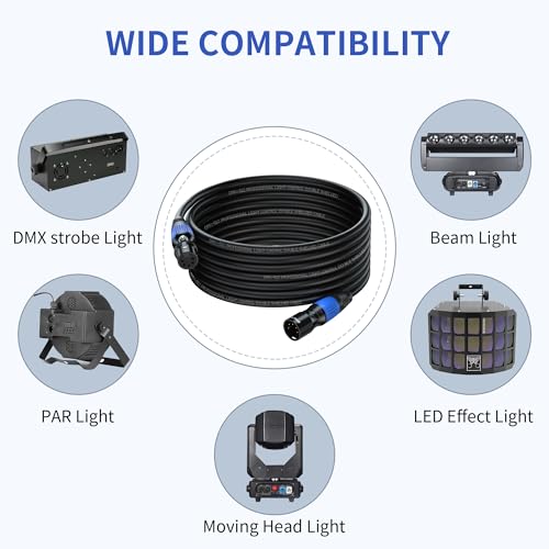 SMALL-EYE 5 Pin DMX Cables 25 ft 2-Pack, 4-Core Male to Female - size: 25 feet -2 Packs