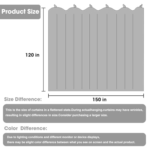 Room Divider Blackout Curtain Track Curtains Wall Dividers Panels Screen for Living Rooms Bedroom Office Privacy Partition Separation, W150 × L120 Inch,1 Panel, Beige - color: Beige, size: 150"W x 120"L (Pack of 1)