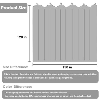 Room Divider Blackout Curtain Track Curtains Wall Dividers Panels Screen for Living Rooms Bedroom Office Privacy Partition Separation, W150 × L120 Inch,1 Panel, Beige - color: Beige, size: 150"W x 120"L (Pack of 1)