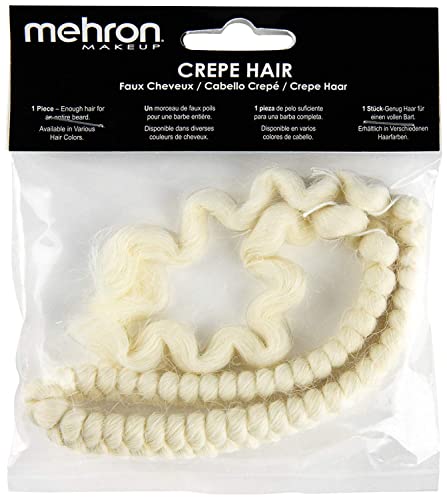 Mehron Makeup Crepe Hair - WHITE, Special FX Fake Hair - color: White