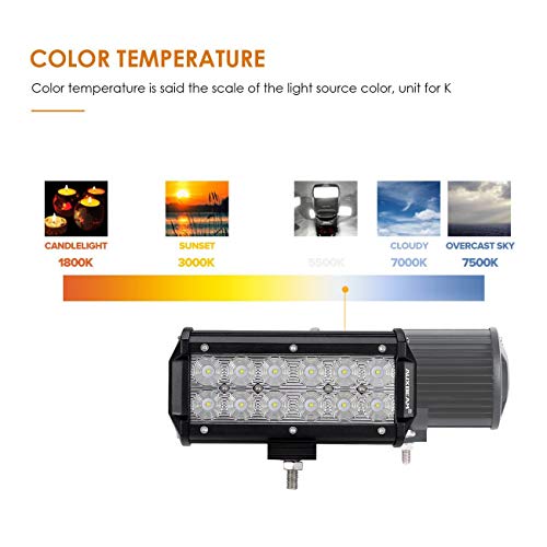 Auxbeam LED Light Bar 7Inch 36W Flood Led Off Road Driving Lights LED Work Lights Waterproof for Jeep Off-Road SUV Truck Car ATVs Boats (2 PCS) (Pack of 4) - size: 2Pcs 7" Flood (Pack of 4)
