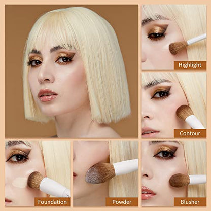 Jessup Makeup Brushes 14Pcs Makeup Brush Set Premium Synthetic Powder Foundation Contour Blush Concealer Eye Shadow Blending Liner Make Up Brush Kit Light Grey T329 - color: Light Grey-14pcs, size: Full Brush Set