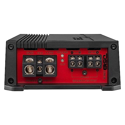 DS18 G700.2D Full-Range Class D 2-Channel Amplifier 700 Watts Max Power 2 Ohm Stable, Bridgeable at 4 Ohm - Low/High Level Inputs - Small and Powerful Car Amplifier for Stereo Sound Systems - style: 700 Watts 2-Channel