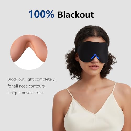 ALASKA BEAR 100% Blackout Sleep Mask for Women and Men, Vacuum-Sealed, Dusty Pink - color: A1 Dusty Pink