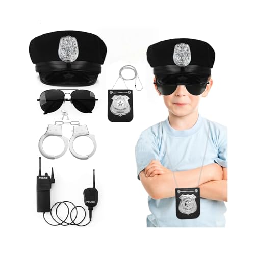 Police Costume Accessories Adjustable Cop Hat for Adult Kids Police Officer Theater Dress Up Theme Party Halloween costume Accessories