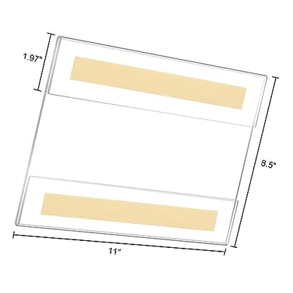 Acrylic Sign Holder 8.5 x 11 Inches Horizontal,Clear Plastic Wall Wall Frame Poster Paper Holder with Double Sided Tape for Office, Home, Store, Restaurant-No Drilling (6 Pack)