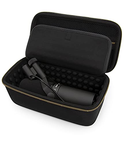 CASEMATIX Studio Case Compatible with Rode PodMic, Shure SM7B Microphone and Other Large Podcast Mics with XLR Recording Accessories - Includes Podcasting Mic Bag Only