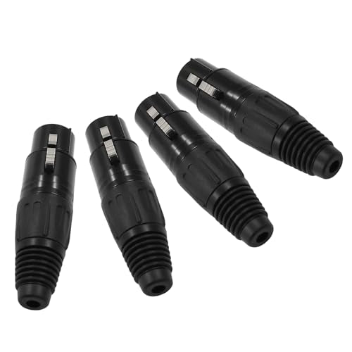 Hordion 4 Pin XLR Female Connector Mic Plug Adapter, 4PCS XLR Cable End - color: 4 Pin Female