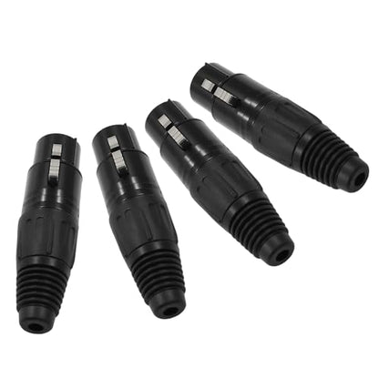 Hordion 4 Pin XLR Female Connector Mic Plug Adapter, 4PCS XLR Cable End - color: 4 Pin Female