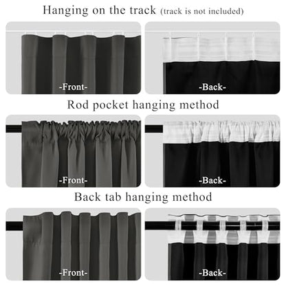 RYB HOME 100% Blackout Room Divider Curtain for Bedroom Living Room - color: Grey, size: 100"W x 96"L (Pack of 1)