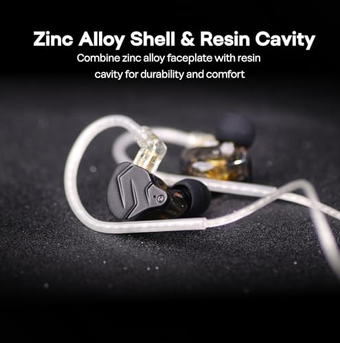 Linsoul KZ ZSN PRO X 1BA+1DD Hybrid Driver IEM HiFi Wired Earbuds | Metal HiFi in-Ear Monitor with Detachable Recessed 2Pin Cable, Zinc Alloy Panel, with Mic, Grey - color: Grey, style: With Mic